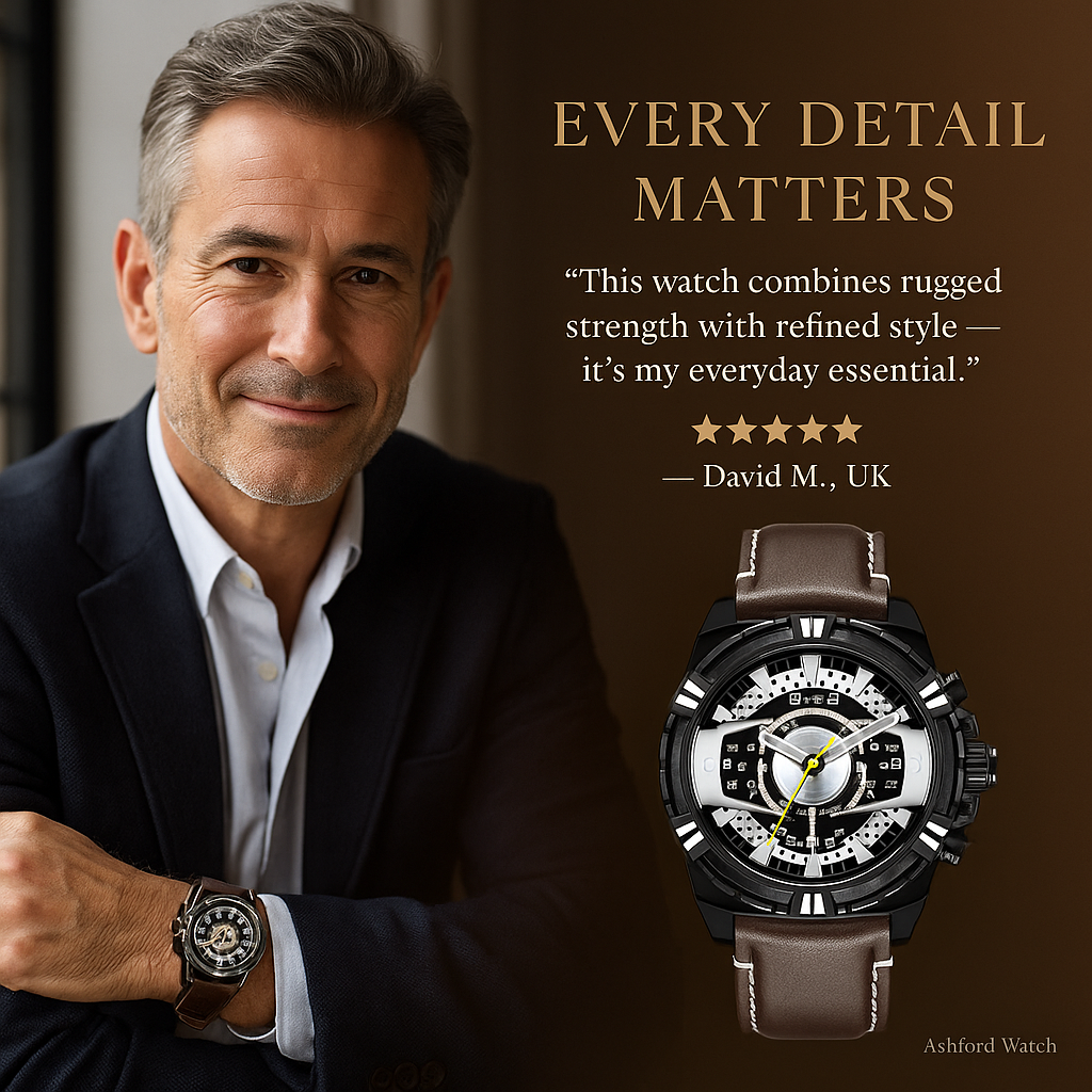 Luxury Leather Military Sport Chronograph Men's Watch