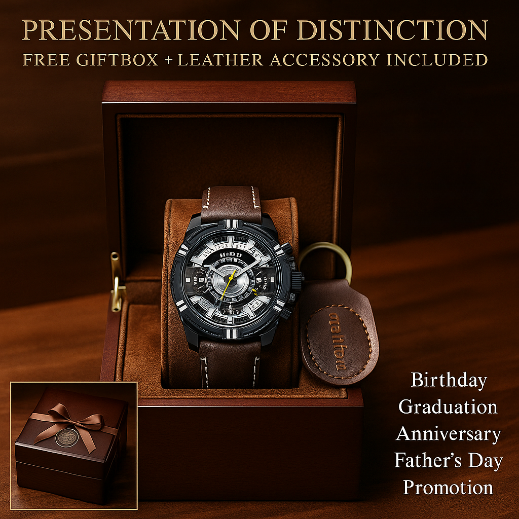 Luxury Leather Military Sport Chronograph Men's Watch