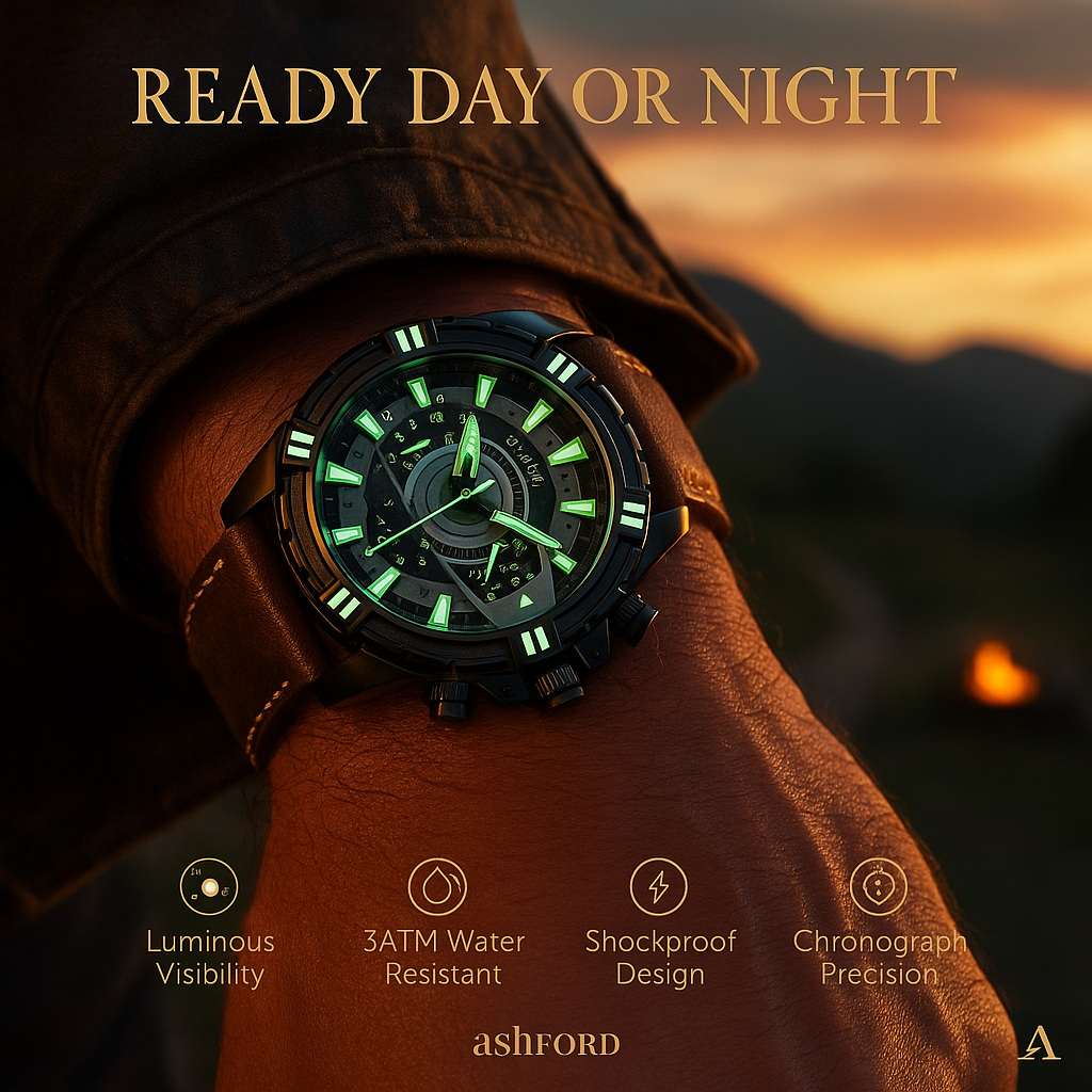 Luxury Leather Military Sport Chronograph Men's Watch
