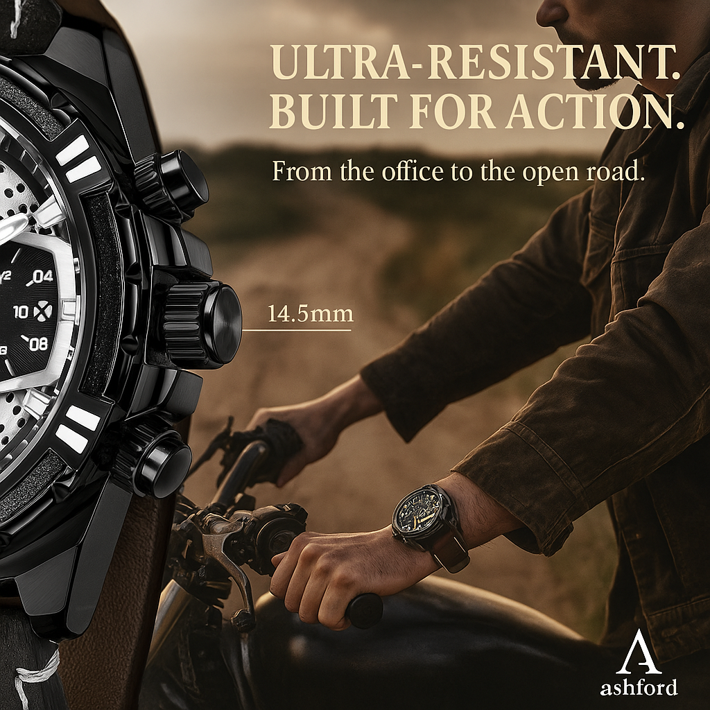 Luxury Leather Military Sport Chronograph Men's Watch
