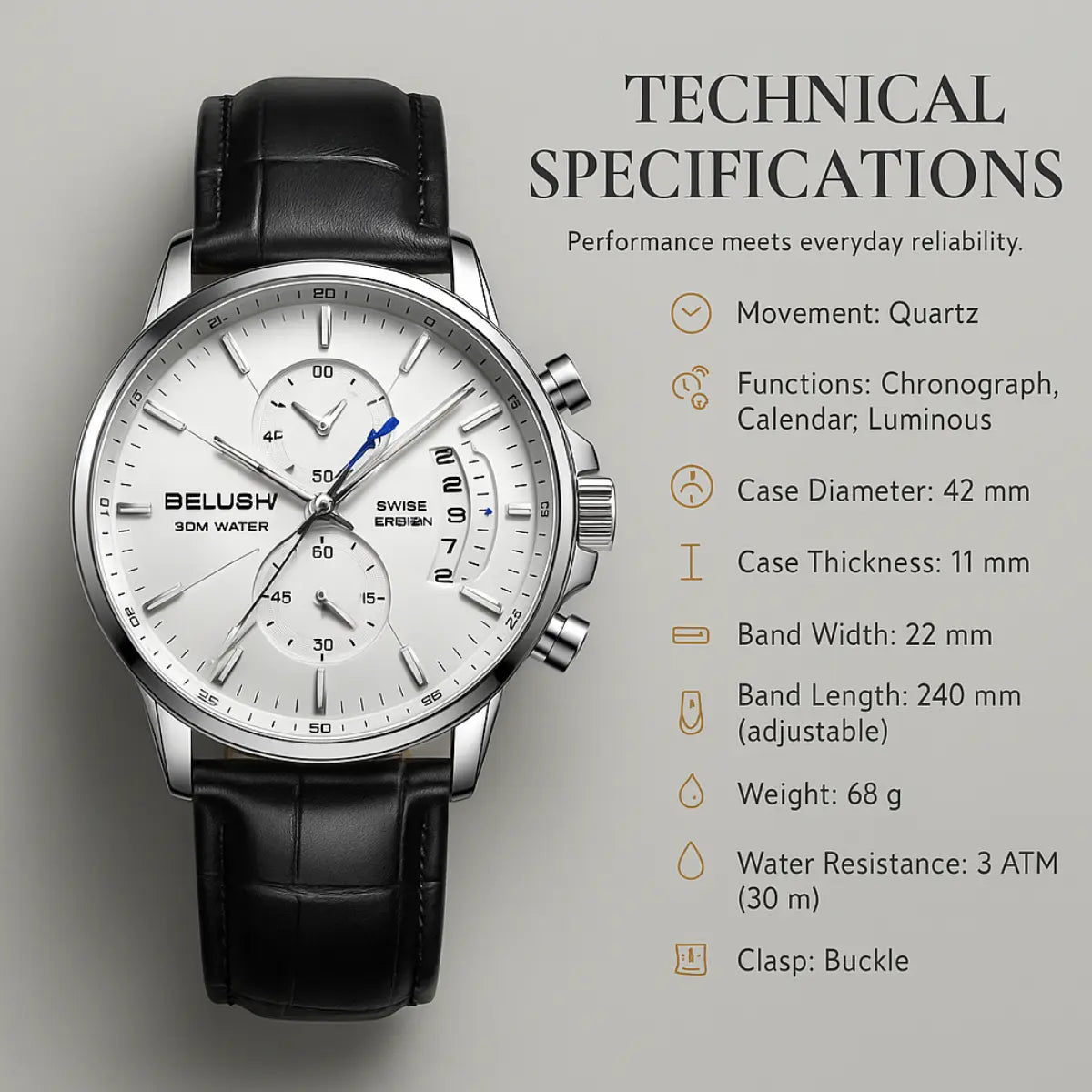 Ashford Chronosport – Luxury Quartz Business Sports Watch for Men