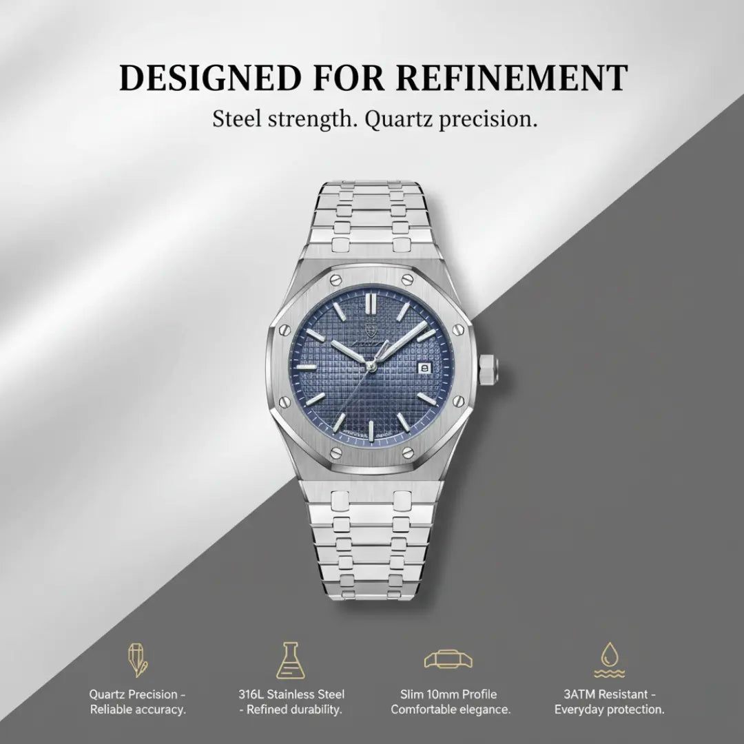 Ashford Firenze – 316L Stainless Steel Quartz Watch 40mm