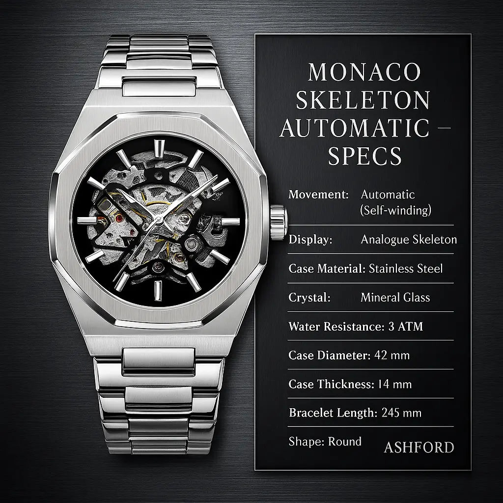 Ashford Monaco Skeleton Automatic Watch