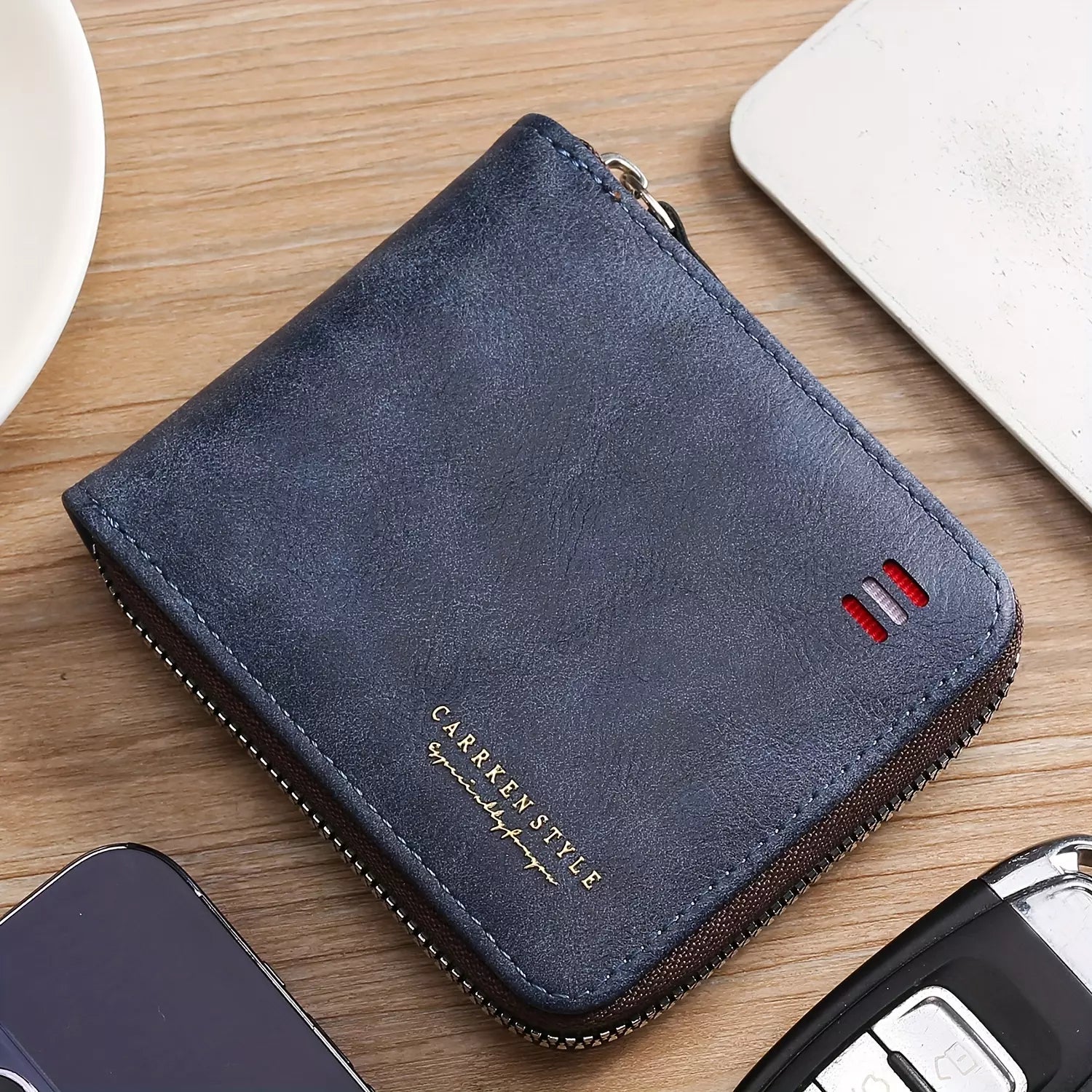 Ashford Vintage Guard – Men’s PU Leather Zipper Wallet