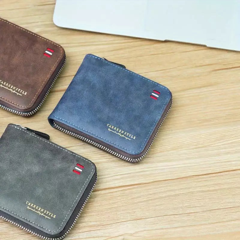 Ashford Vintage Guard – Men’s PU Leather Zipper Wallet