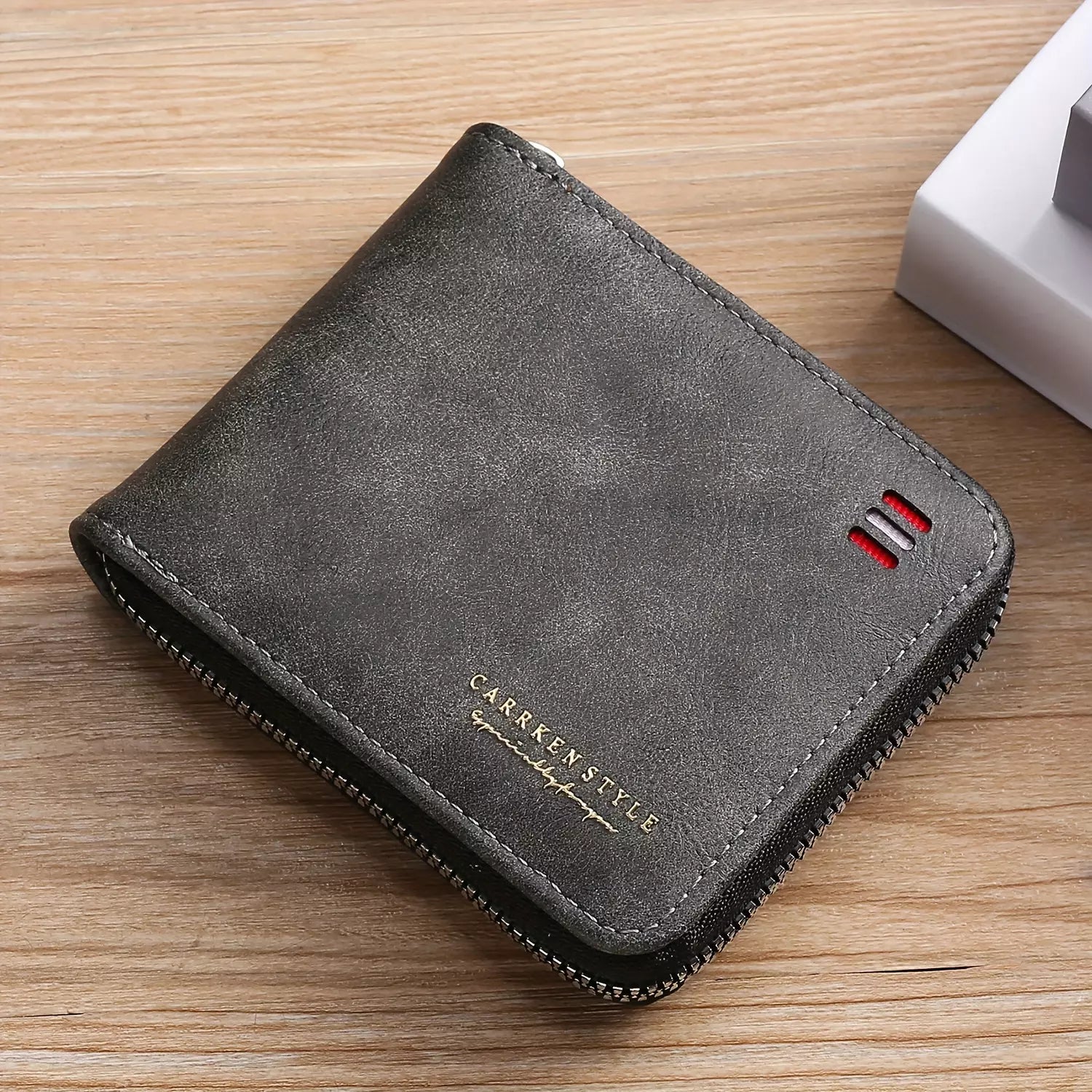 Ashford Vintage Guard – Men’s PU Leather Zipper Wallet