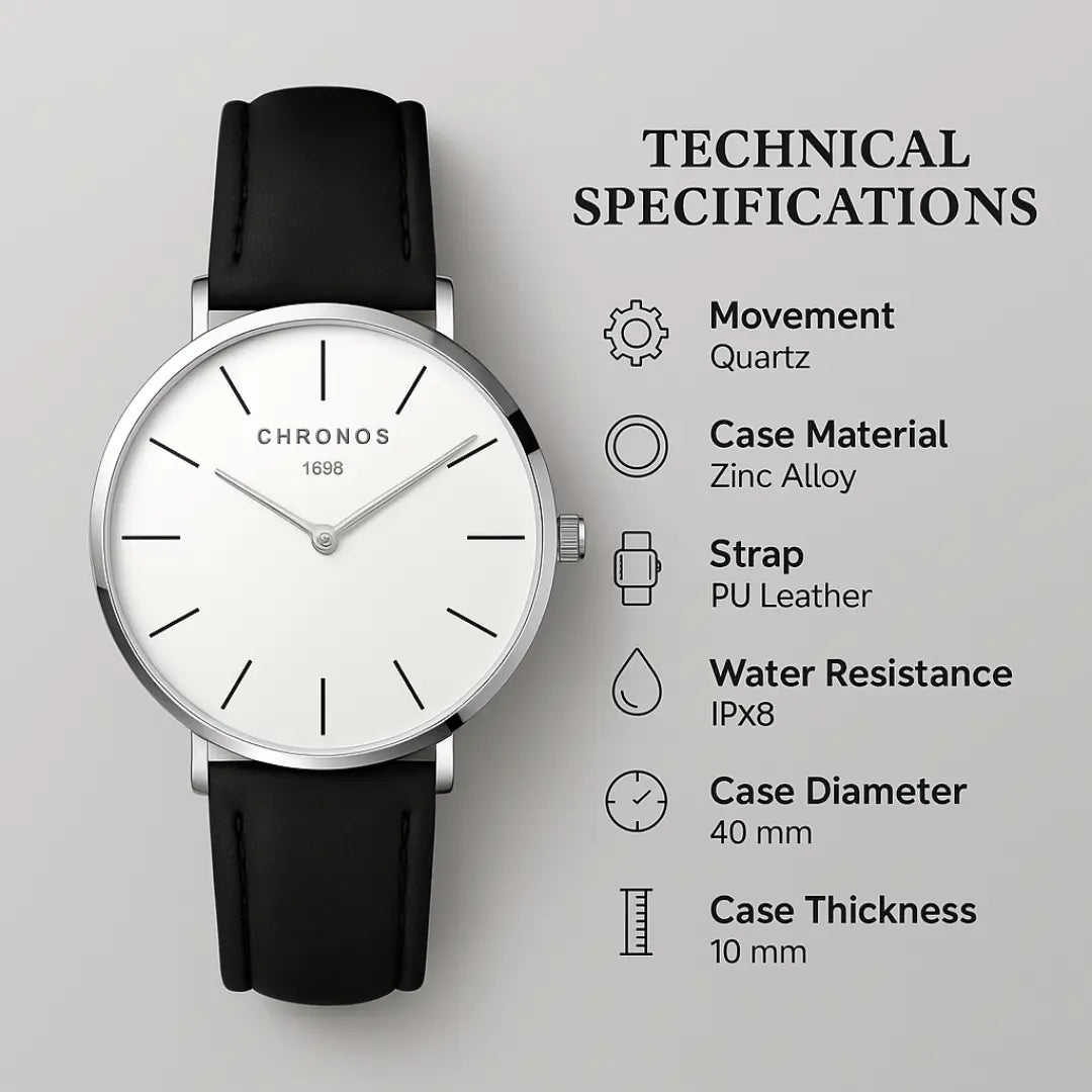 Ashford Zenith Classic – Quartz Casual Leather Watch