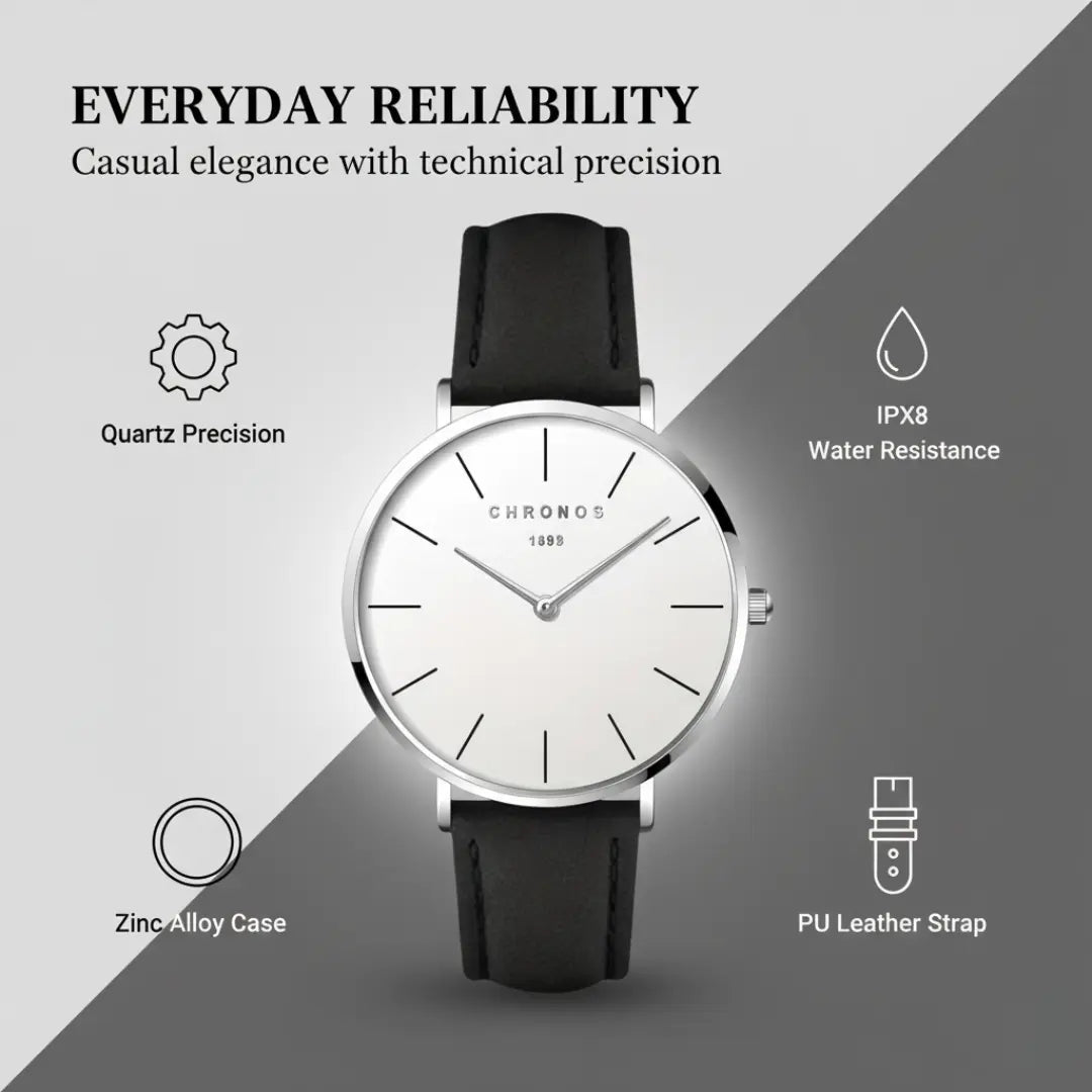 Ashford Zenith Classic – Quartz Casual Leather Watch