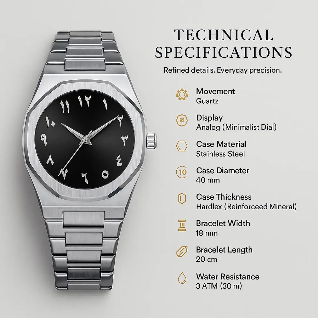 Ashford Zenith Steel Luxury Minimalist Quartz Watch