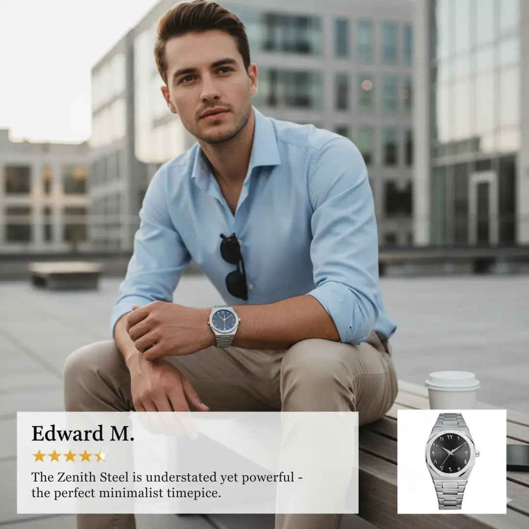 Ashford Zenith Steel Luxury Minimalist Quartz Watch