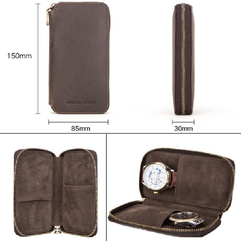 Ashford Vintage Handmade Leather Watch Storage Bag