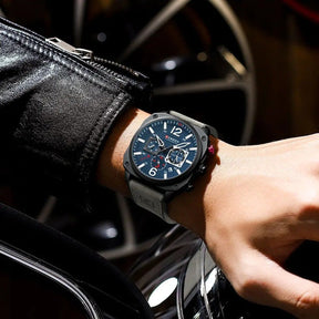 Business Leather Quartz Waterproof Wrist Men's Watch