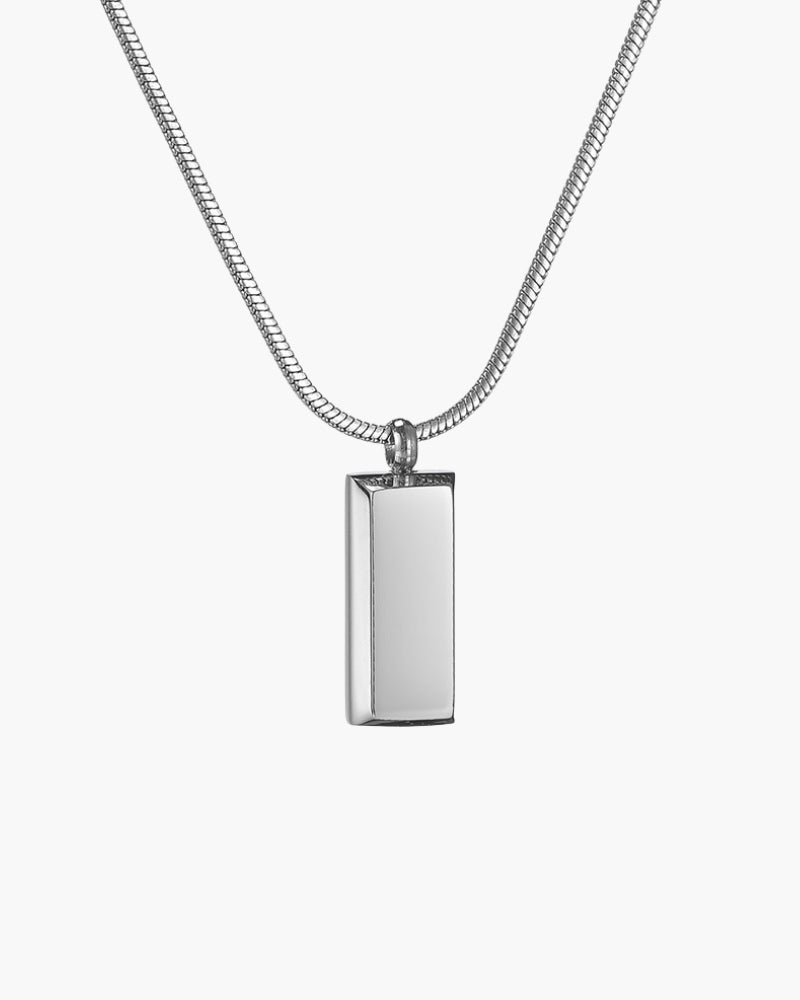 Ashford Axis Tag Pendant – Minimalist Steel Necklace for Men