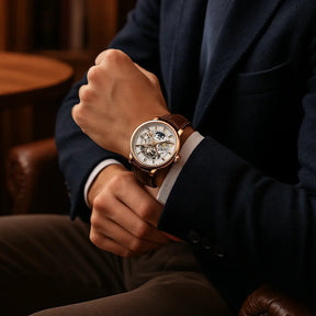 Business Leather Band Mechanical Automatic Men's Watch