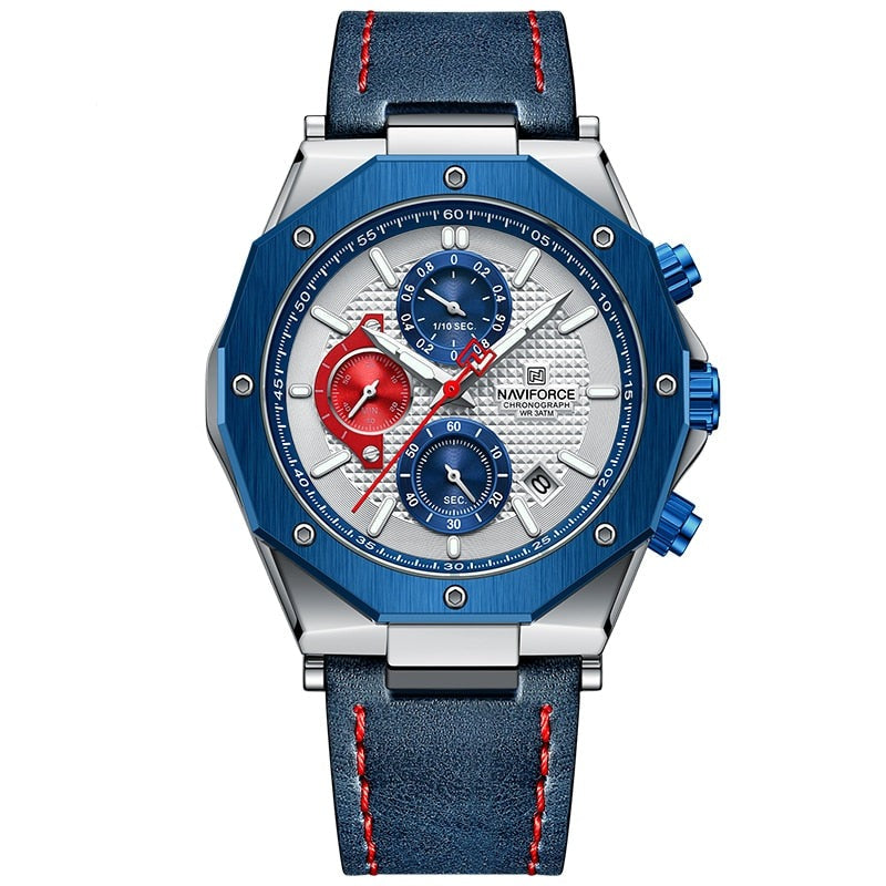Fashion Leather Band Chronograph Men's Watch