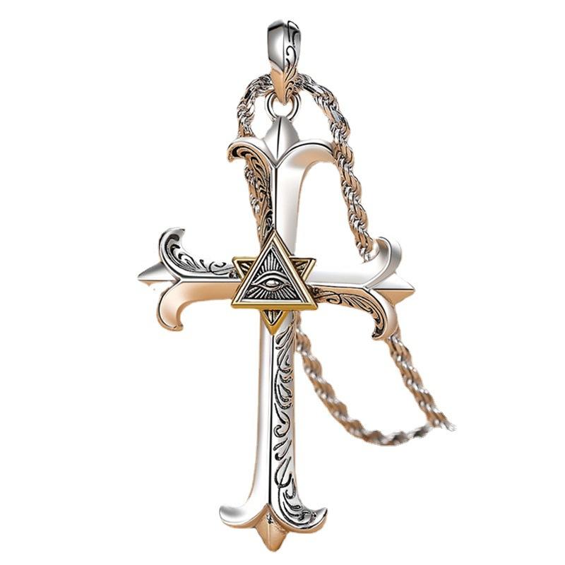 Vintage Evil Eye Cross Necklace